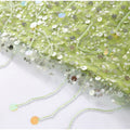 Women's Lime Green Sequined skirts Set 2 pieces sexy Spaghetti Strap Crop Top Mini Skirt with Tassel Lady Party Outfits