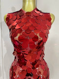 Women Sparkly Sequins Sexy Mesh Maxi Dress Luxury Birthday Party Evening Celebrate Performance Singer Nightclub Stage Costume