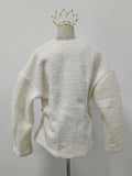 Temperament Solid Woolen Coat for Women V Neck Horn Sleeves Fashionable Designer Jackets Female Autumn New Style