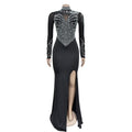 Women Long Sleeve Birthday Dresses Sexy Hot Diamond Process Pearl Beading Sexy See Through Dress Party Club Night Dress