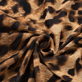 Mesh Patchwork Mermaid Dress Women Leopard Print Sexy Low-Neck Cleavage Backless Ruched Midnight Fashion Long Bodycon