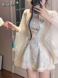Olive Girl Romantic Qipao for Ren Faire 2026 Garden Wedding Fairycore Photoshoot Everyday Wear S-XXXL XS-3XL Plus Size Romantic Cottagecore Garden Party Editorial Not Costume Qipao Cheongsam Chinese Dress Chinese Heritage Fashion Women