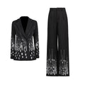 Autumn Slim Women'S Suit Set Fashion 2025 New Double-Breasted Blazer & Wide-Leg Pants Set Winter Solid Chic Outfit