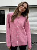 Women's Grey Wool Knitted Cardigan Elegant Button Large Size Sweater Knitwears Cardigans New Winter Fall Clothes Gray Red White