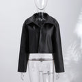 Casual Solid Pu Crocodile Grain Jacket Women Fashion Full Sleeve Stand Collar Loose Female Outwear 2026 Autumn Lady Coats Chic
