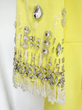 2026 New Arrivals Spring Fashion Heavy Industry Beaded Diamond Slim Midi Dress Women's Half Sleeve Female Vestidos