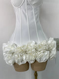 Sexy Strapless Backless Ruffles Red Bandage Short Dress for Women Elegant Luxury Deisnger Evening Party Brithday Club Outfit