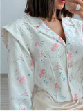 Floral Print Blazer Women's Skirt Set Elegant Cropped Jacket Mini Skirt Two Piece Set Spring Business 2026 Casual Outfit New