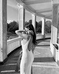 Elegant Knitted Backless Long Dress Sexy Women's Hollow Out Curvy Dresses Female Summer White Brown Pink Black Beach Vacation