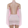 Chic Backless Batwing Sleeves Short Dress Women Sexy Solid Off Shoulder Hip Hugging Mini Dresses 2026 Spring Lady Vestidos New