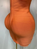 Women Sexy Backless Pink Orange Bodycon Mini Bandage Dress Simple Elegant Evening Party Luxury Birthday Nightclub Prom Dress