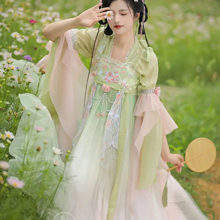Olive Girl Hanfu Dress 2026 S-XL XS-3XL Plus Size Ren Faire Dress Hanfu Chinese Dress Traditional Chinese Clothing Chinese Heritage Fashion Women