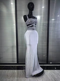 Sparkly Crystal Pink Silver Women Sexy Keyholes High Stretch Bodycon Maxi Gowns Dress Evening Party Celebrate Cocktail Outfit
