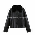 2026 Winter New Windproof Shearling Jacket Women Brand Fashion Reversible Faux Mink Fur Coat Girls Short Warm Overcoat