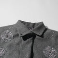 Solid Spliced Diamonds Loose Jackets for Women Stand Neck Long Sleeve Patchwork Pockets Coat Female New