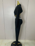 Women Celebrity Designer Fashion Women Luxury Birthday Set Sexy Cut Out Long Sleeve Beading Bodycon Two Pieces Pants Bandage Set