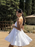 2026 New Sexy Deep V-Neck Spaghetti Strap Pleated Puffy Dress For Women Female Lace Up Backless Solid Short Dress