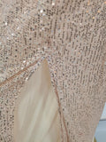 Solid Slimming Fashion Dresses for Women Strapless Sleeveless Patchwork Sequins Midi Split Dress Female Clothing