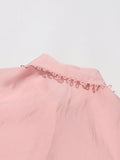 Solid Loose Two Piece Set For Women Lapel Long Sleeve Top High Waist Embroidery A Line Skirt Elegant Sets Female