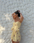 White Floral Print Two Piece Set Spaghetti Strap Ruffle Corset Top Strap Wide Leg Pants 2026 Summer Street Casual Women Outfit