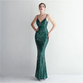 Women Strap Party Maxi Dress Sexy V Neck Evening Dress Celebrity Purple Sequin Dress Long Prom Formal Occasion  Dress