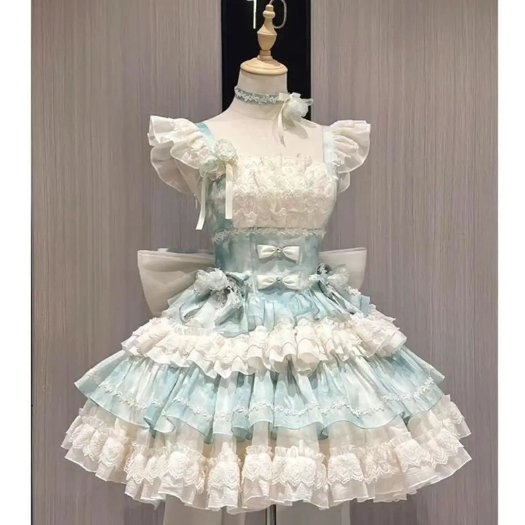 Olive Girl Romantic Lolita Dress for Ren Faire 2026 Fairycore Photoshoot S-XL XS-3XL Plus Size Romantic Cottagecore Garden Party Editorial Not Costume Lolita Dress Chinese Heritage Fashion Women