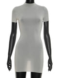 Wild See Through Dress Women Hottie Fashion Short Sleeve Stretch Skinny Coquette Midnight Street Party Club Bodycon