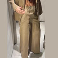 Elegant Blazer Jacket Pant Set Women Slim Fit Solid Lapel Double Breasted Coat Wide Leg Pant 2026 Spring Lady Commute Outfit New