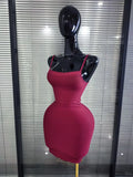Pink Color Women Sexy Strap Bodycon Mini Bandage Dress Nightclub Party Celebrate Birthday Fashion Cocktail Outfit Clothing