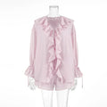 New Casual Shorts Two-piece Set Women's Ruffled Loose Tie Top Simple Shorts Set Office Lady Summer Female Shorts Set