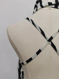 Sexy Backless Long Dress with Kerchief for Women Halter Sleeveless High Waist Split Striped Design Dresses Female