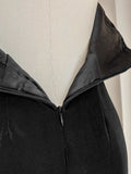 Vintage Luxurous Fishtail Dress for Women Strapless Sleeveless Spliced Irregular Ruffles Hem Sexy Chic Dresses Female Autumn