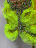 Women Sexy Sparkly Diamonds Strapless Mesh See Through Mini Dress Evening Party Birthday Nightclub Bar Stage Performance Costume