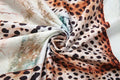 Colorful Leopard Print Dress Women Sexy Deep V-Neck Backless Patchwork Puff Sleeve Hottie Vacation Party Club Bodycon