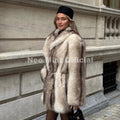 Winter 2026 Women Vintage Glam Power Shoulder Faux Fur Coat Iconic Girls Luxury Striped Fake Fur Jackets Cozy Overcoats