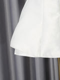 Sexy Party Spliced 3D Rose Dress for Women Strapless Sleeveless High Waist Hit Color Tutu Dresses with Necklace Female New