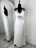 Fashion Lace Dress Women Sexy Sleeveless Hollow Out Backless High-Waisted Patchwork Dress Elegant Luxury Evening Dress
