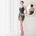 Elegant Women Short Evening Dress Sexy Straps Sequin Slim Bodycon Party Dresses Black Gold Female Vestidos De Soiree
