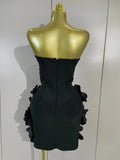 Elegant Cute Pearl Beaded Flower Sexy Strapless Bodycon Mini Bandage Dress Celebrate Eveing Party Birthday Cocktail Wedding Wear