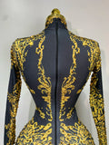 Sparkly Rhinestones Jumpsuit Fashion Sexy Stretch Dance Costume Nightclub Bodysuit Birthday Outfit Evening Party Leggings
