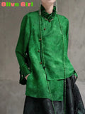 Olive Girl Green Romantic Embroidered Top for Ren Faire 2026 Garden Wedding Fairycore Photoshoot Everyday Wear S-XL XS-3XL Plus Size Romantic Cottagecore Garden Party Editorial Not Costume Embroidered Top Chinese Top Blouse Chinese Heritage Fashion Women