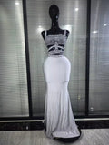 Sparkly Crystal Pink Silver Women Sexy Keyholes High Stretch Bodycon Maxi Gowns Dress Evening Party Celebrate Cocktail Outfit