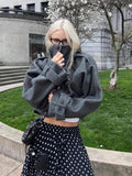 Solid Loose Basics Woolen Coat for Women Stand Collar Long Sleeve Patchwork Single Breasted Casual Jackets Female