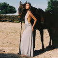 Brown One Shoulder Backless Long Dress Sexy Women's Draped Casual Maxi Dresses Summer Evening Party Wedding Guest Cocktail Black