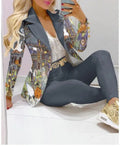 Elegant INS Paisley Butterfly Blazer Suit and Pants Two 2 Piece Set  Women 2022 Autumn Winter Street Outfit Tracksuit