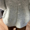 Women's Grey Wool Knitted Cardigan Elegant Button Large Size Sweater Knitwears Cardigans New Winter Fall Clothes Gray Red White
