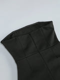 Women'S Sexy Strapless Bandage Slim Long Dress With Floral Decoration Layered Ruffle Edge Patchwork Dress Wedding Party