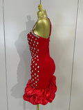 Women Luxury Diamonds Sleeveless Bodycon Bandage Mini Dress High Street Celebrate Evening Prom Club Elegant Birthday Party Dress