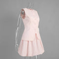 Female Vest Skirt Set Summer Commute Dating Elegant Vest Flower Bud Style Short Skirt Women Suit Solid Sleeveless New Set