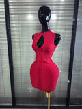 Winered Black Women Sleeveless Sexy Keyhole Bodycon Mini Bandage Dress Celebrate Nightclub Party Birthday Fashion Outfit